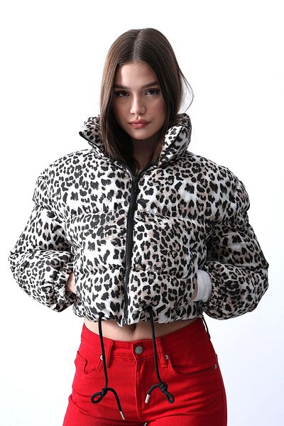 ribana PALTOANE DE FEMEIE LEOPARD CROP