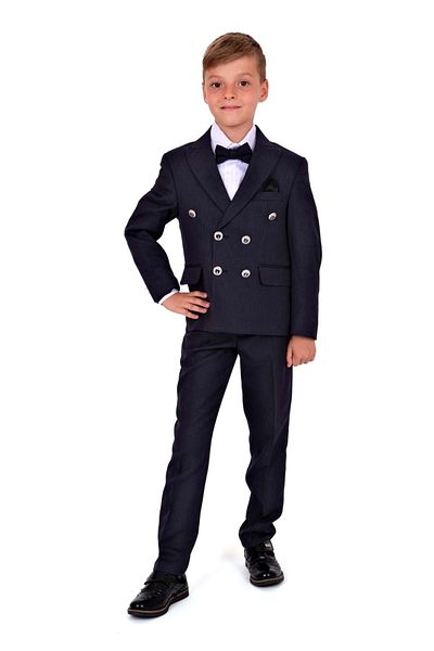 Mnk Baby&Kids Boy's Double Breasted Montero Suit - Italian Cut MNK5689 DARK BLUE