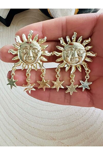 ACAR TAKI GOLD COLOR STARS SUN EARRING ACR5492