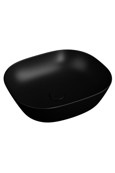 VitrA Plural 7810B483-0016 Kare Alçak Çanak Lavabo, Clean, 45 cm, Mat Siyah