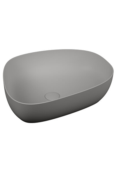 VitrA Outline 5991B476-0016 Çanak Lavabo, TV Şekilli, Mat Taş Gri, 55x43 cm
