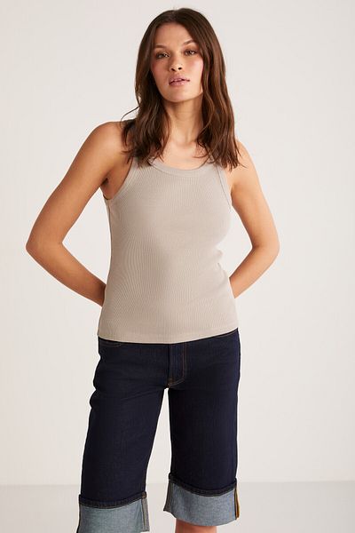 ETHIQUET Emily Women - Tricot din bumbac, nurcă, cu guler scobit, cu bretele groase și tricotate