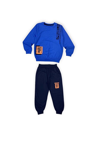 Mnk Baby&Kids Παιδική αθλητική φόρμα δύο κλωστών Unisex MNK0553 SAKS BLUE