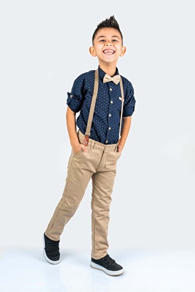 Mnk Baby&Kids Baskılı Oxford Erkek Çocuk Takım MNK0479 İNDİGO