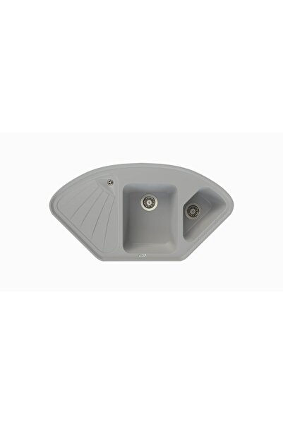 POLEX Cristalüx Granit Evye P-cr1 Gri Tezgah Altı Ve Tezgah Üstü Mutfak Evyesi 104,5x57cm