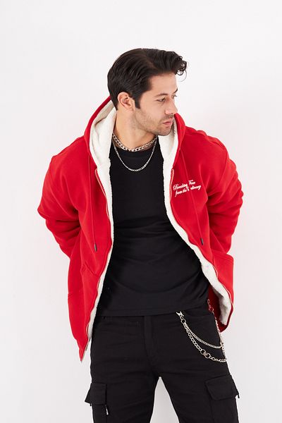 The Champ Clothing Brekning Free - Written Kangaroo Pocket, Hooded and Zippered Hooded Sweatshirt