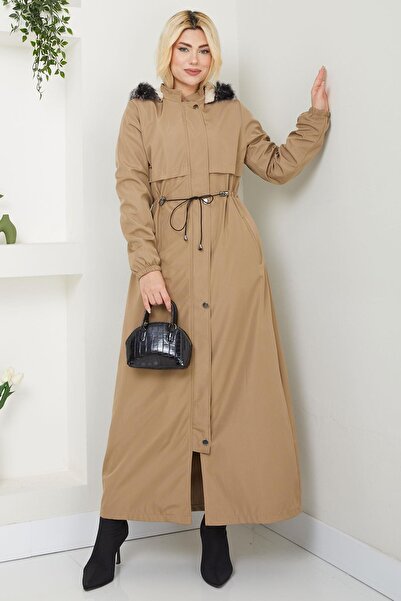 SENSTIL معطف المنك كامل الطول - مع فرو من الداخل، SS2331