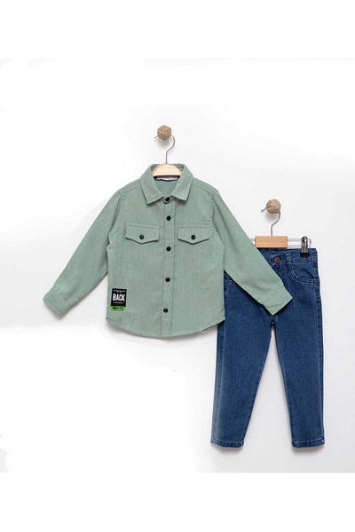 BİGÜMEX Boy's Velvet Shirt Set