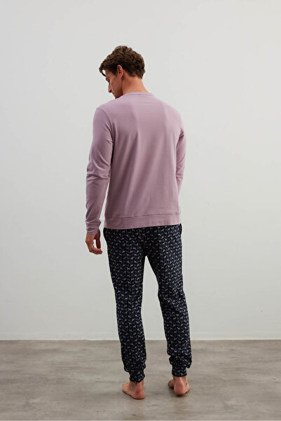 Syah Erkek Pamuklu Uzun Kollu Pijama Takımı