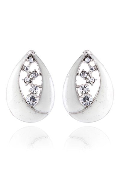 Rouge White Drop Earrings with Zirconia