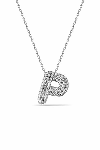 Sahira Jewelry P Harfi Zirkon Taşlı 14 K Altın Kaplama Kadın Kolye