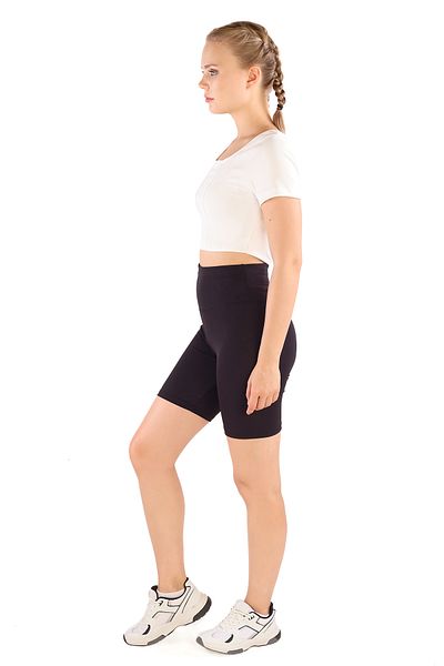 Rays 9038M Pantaloni scurți negri cu talie înaltă