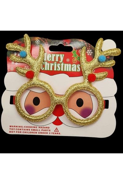 parti sürprizi New Year's Party Dotted Deer Gold Glasses 1 Piece