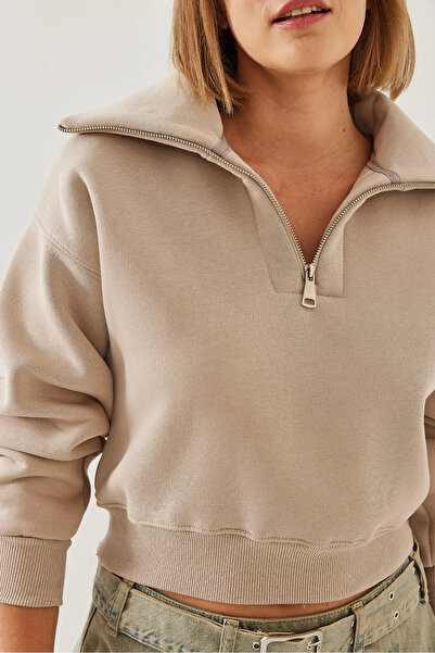 Bianco Lucci Γυναικείο φούτερ με φερμουάρ με τρεις κλωστές 60351187