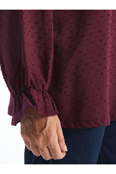 LC Waikiki Plum Crew Neck Textured Women's Blouse