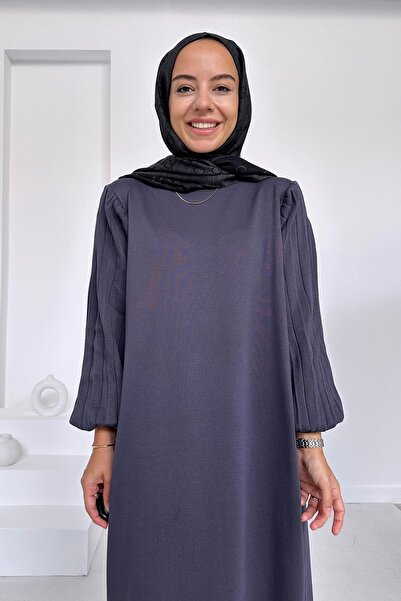 Ka Hijab Smoked Balloon Sleeve Mercerized Hijab Dress