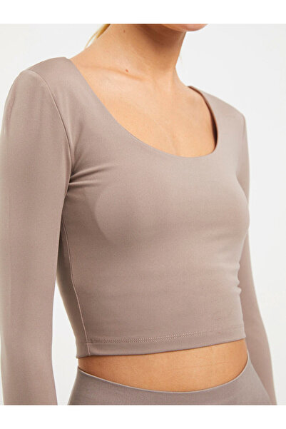 LC Waikiki U λαιμόκοψη μακρυμάνικο γυναικείο Crop