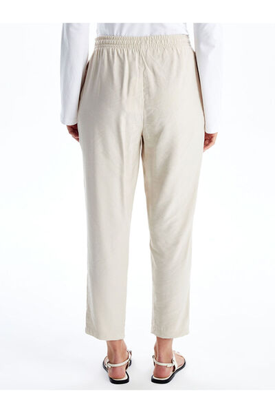 LC Waikiki Beige Elastic Waist Loose Fit Women's Trousers