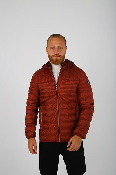DAKSEL Men's Windproof Hooded Tile Inflatable Coat