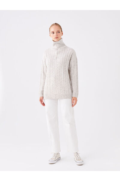 LC Waikiki Dámský pletený svetr s dlouhým rukávem - stojáček