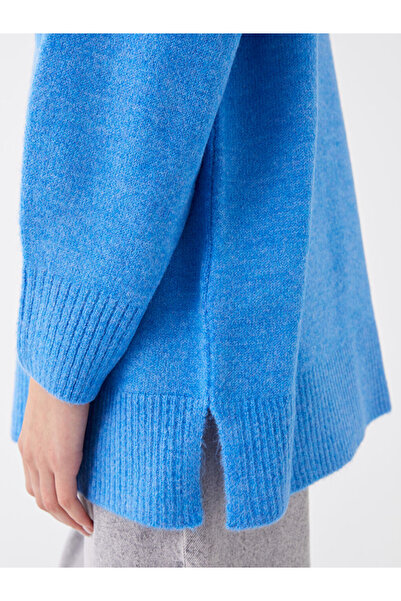 LC Waikiki Oversize dámská pletená tunika s vysokým límcem a dlouhým rukávem