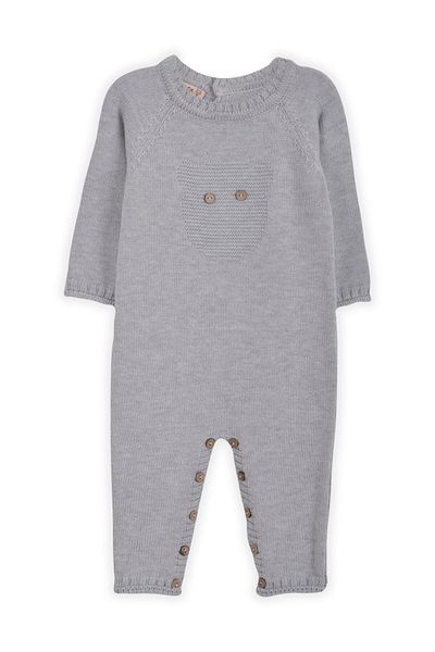 Minora Gray Patterned Knitwear Unisex Jumpsuit