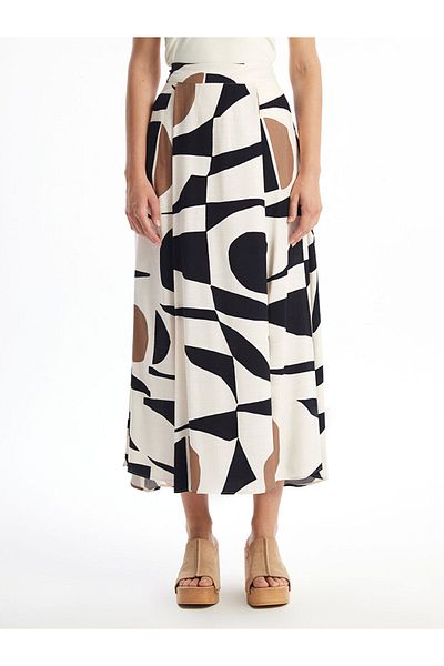 LC Waikiki Lcw Comfortable Fit Patterned A-Line Women's Skirt Fast Fashion