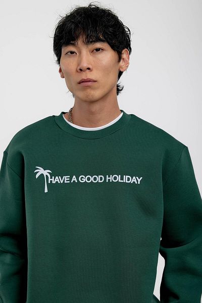 NOMARC Φούτερ με στάμπα Green Holiday Palm