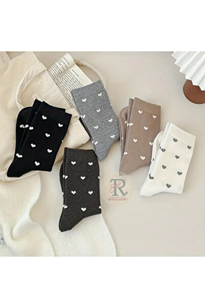 trampler 5 чифта дамски цветни дълги чорапи с шарка на сърце, дамски колежански сезонни чорапи