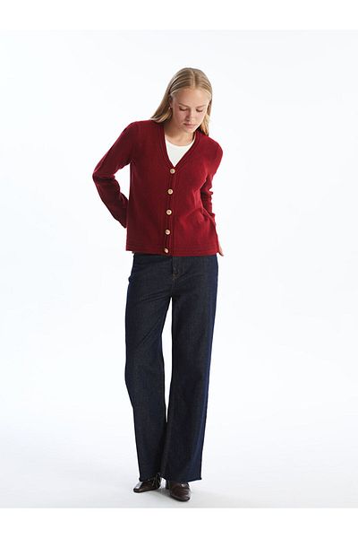 LC Waikiki V-Neck Women's Knitwear Cardigan