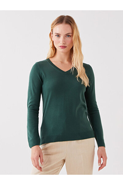 LC Waikiki Basic V-Neck Plain Long Sleeve Women's Knitwear Sweater