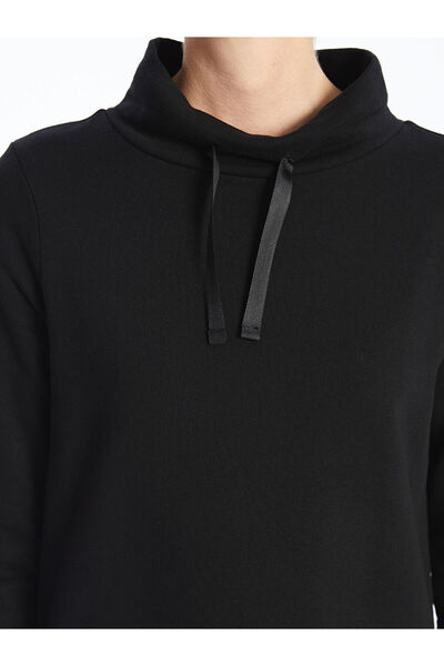 LC Waikiki Black Half Turtleneck Women's Thick Sweatshirt Tunic