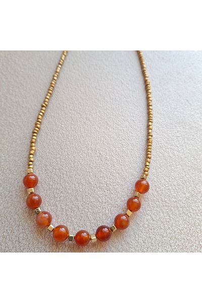 azra takı tasarım Handmade Agate Stone,,Natural Stone,Short Women's Necklace