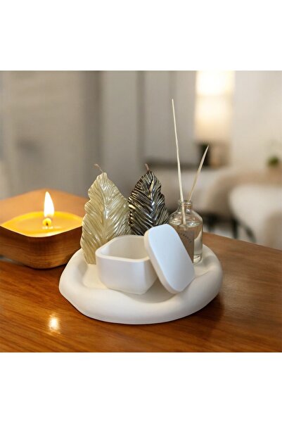 MissTulinaKozmetik Bambu cubuklu odakokusu 2 adet mum sunum altlığı ve dekora...