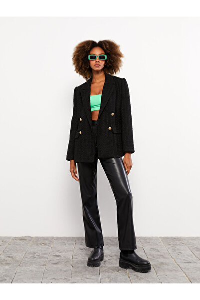 LC Waikiki Kendinden Desenli Uzun Kollu Kadın Tüvit Blazer Ceket