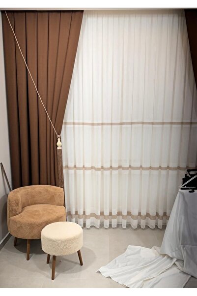 NİVEMESHOME ROME 18542-D ΚΑΦΕ ΛΙΝΟ ΜΟΝΟ ΦΤΕΡ (ΧΩΡΙΣ ΠΙΤΣ) ΦΩΝΗ ΚΟΥΡΤΙΝΑ