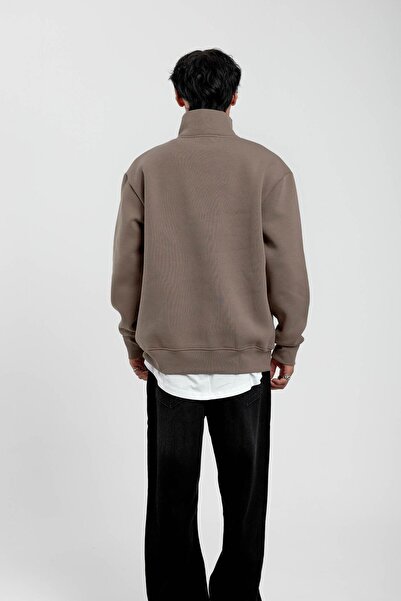 NOMARC Basic Raised Sweatshirt with Mink Collar Zipper