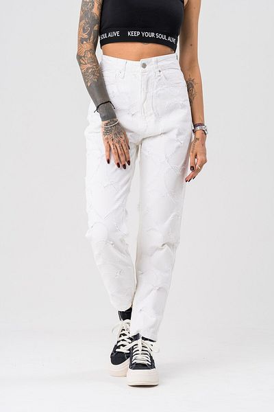 go gang own Heart Embroidery Detailed Jean Women's Trousers