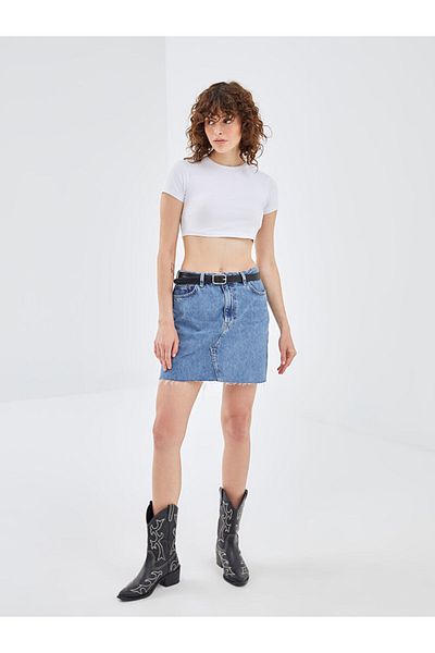 LC Waikiki Fustă Jeans de damă cu ajustare standard