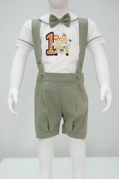annerüyası 1 Year Old Safari Print Shorts Salopette Suit