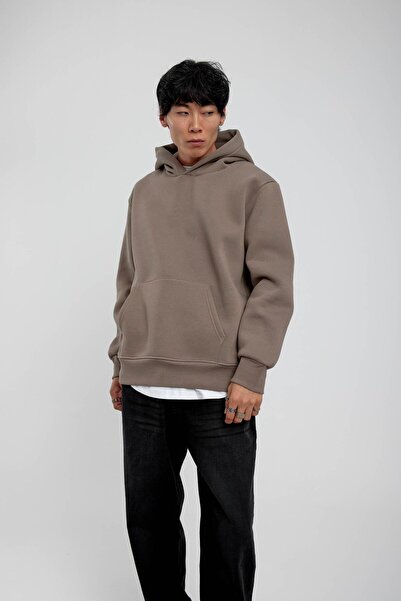 NOMARC Mink Hooded Basic Raised Sweatshirt