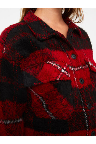 LC Waikiki Plaid Long Sleeve Flannel Maternity Lumberjack Shirt Jacket