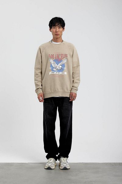 NOMARC Φούτερ με στάμπα Cream Eagle