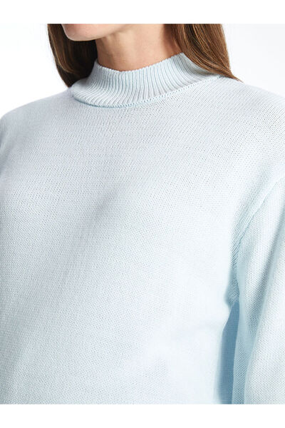 LC Waikiki Dik Yaka Düz Oversize Kadın Triko Tunik