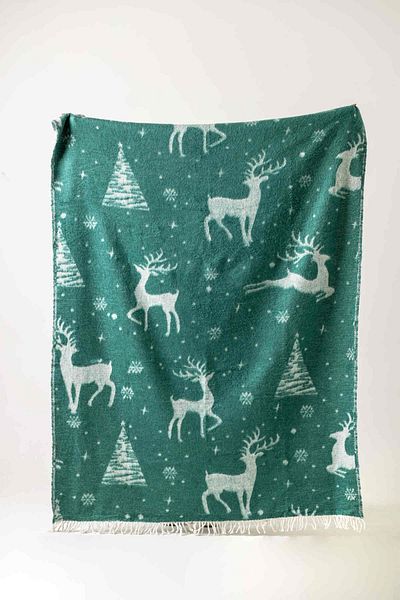 FH finehome بطانية عيد الميلاد Reindeer In The Forest TV مقاس 130x170