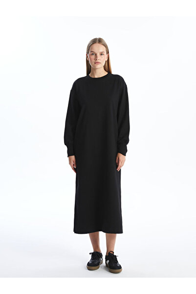 LC Waikiki Черна рокля с качулка за жени с велосипеден мотив