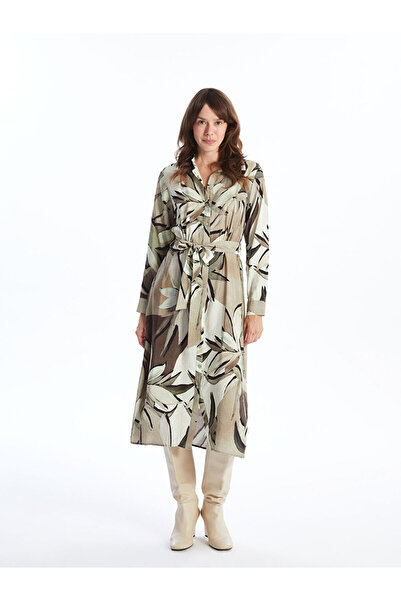 LC Waikiki Mixed Pattern Long Sleeve Women Shirt Dress