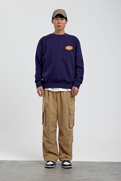 NOMARC Світло-синій світшот з принтом Horizons