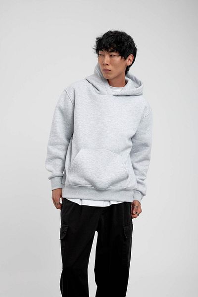 NOMARC Γκρι φούτερ με κουκούλα Basic Hooded