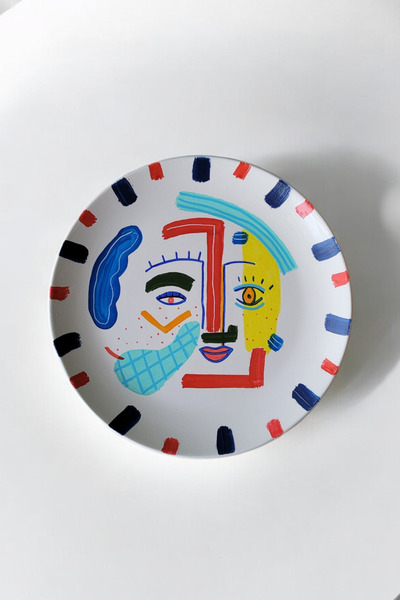 ARİENEL Dekoratif Seramik Duvar Tabağı | Smry | 25 Cm | El Yapımı | Abstract ...